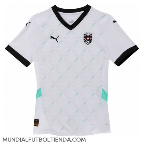 Camiseta Austria Segunda Equipación Replica Eurocopa 2024 para mujer mangas cortas